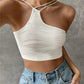 Split Irregular Hollow-out Shoulder Split Top