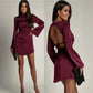 Autumn Elegant Fitted Waistband Satin Dress For Women Autumn Chic Slim-fit Sheath Skirt
