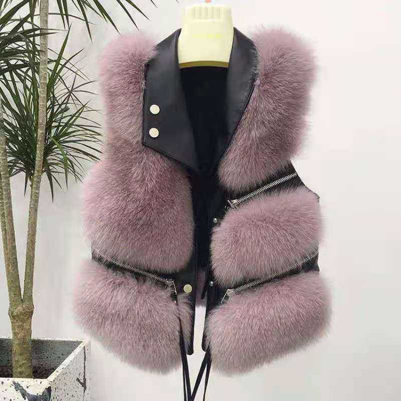 Women's Leather Vest Jacket Winter New Korean Version