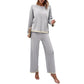 Combinaison tricotée à manches longues pour femme, couleur unie