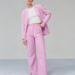 Pocket High Waist Wide-leg Casual Pants Women