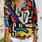 Women's Printed Geometric Shirt Without Chest Pocket