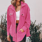 Women's Fashion Polo Collar Single-breasted Long Sleeve Shirt Coat