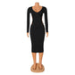 Hollow Out V-neck Dress Women