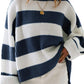 Women's Bell Sleeve Loose Sweater Striped