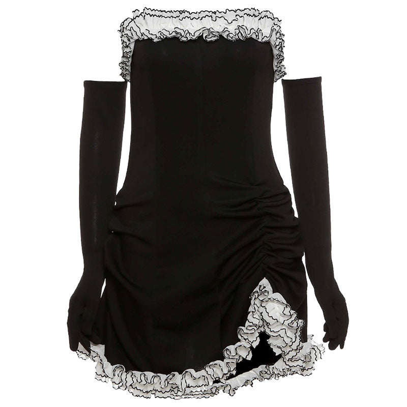 Women's Wrapped Chest One-shoulder Slim Dress