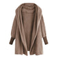 Reversible fleece hooded threaded cuff coat
