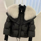 High-end Fox Fur Collar White Duck Down Short Down Jacket Female Light Luxury Loose And Warm Puffer Jacket Coat