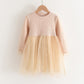 Girls'  Mink Velvet Fake Two Piece Dress