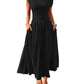 Slant Shoulder Waist Trimming Long With Pocket Dress