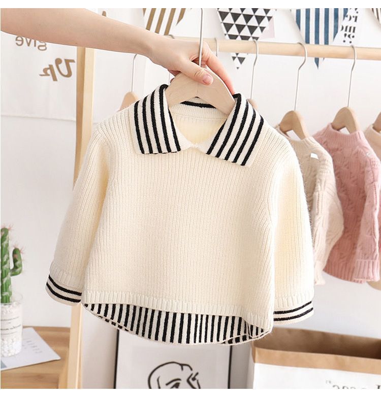 Pull simple et tendance pour enfant, couleur unie