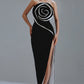 Slim Fit Tube Top Maxi Dress Women's Large Flower Summer Bandage Dress