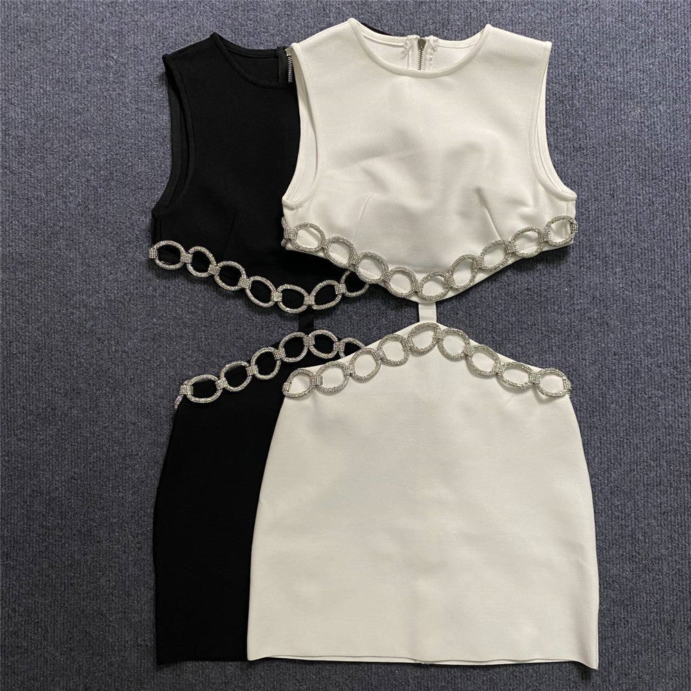 Banquet Party Rhinestone Sleeveless Bandage Dress