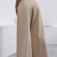 Solid Color Loose Wide Leg Elegant Pants With Pocket