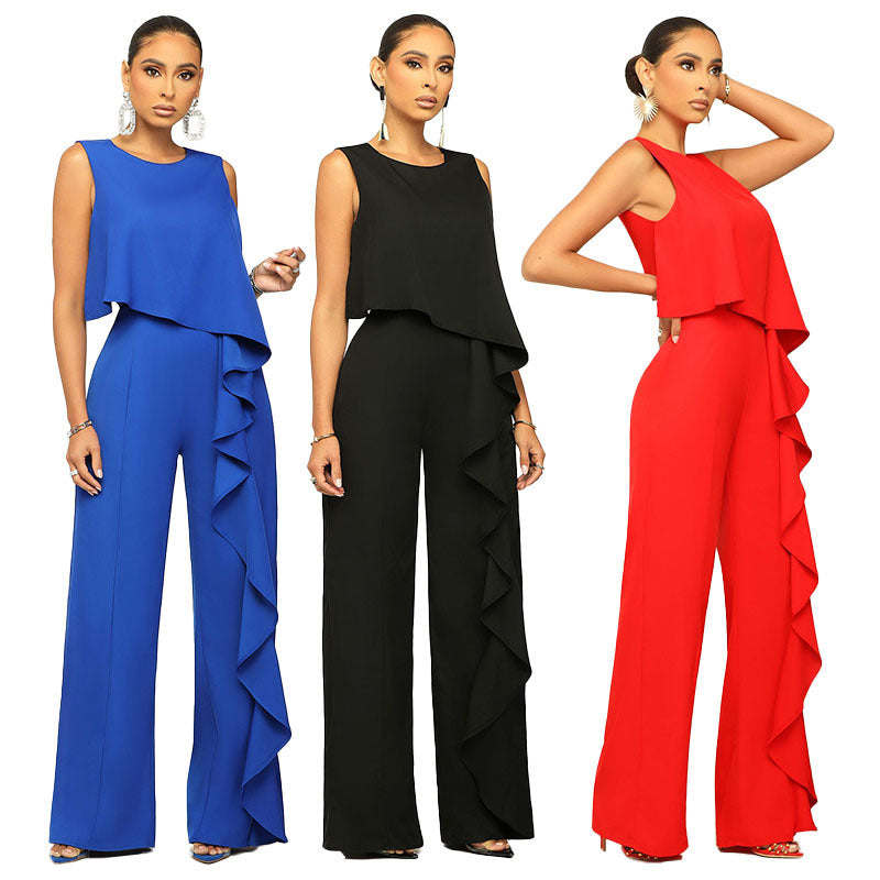 Combinaison de couleur unie pour femme