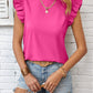 Fashion Ruffles Round Neck Short Sleeve Top