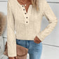 Summer Solid Color Long Sleeve Hollowed Leisure Shirt