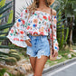 Women's Solid Color Printed Long Sleeve Chiffon Shirt