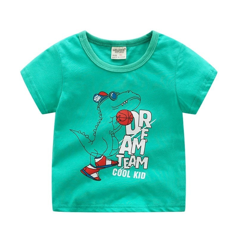 T-shirt d'été imprimé dessin animé pour enfants