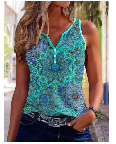 Spring And Summer New European And American Ladies V-neck Vest T-shirt Sling