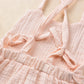 Combinaison à lacets en coton de couleur unie pour filles