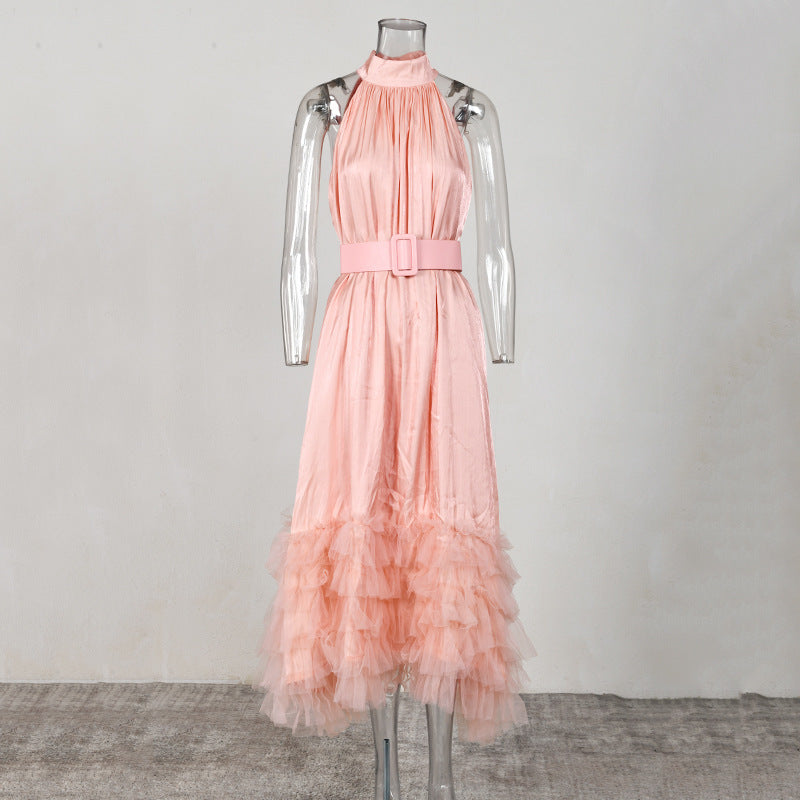 Robe mi-longue moulante à la taille, style français