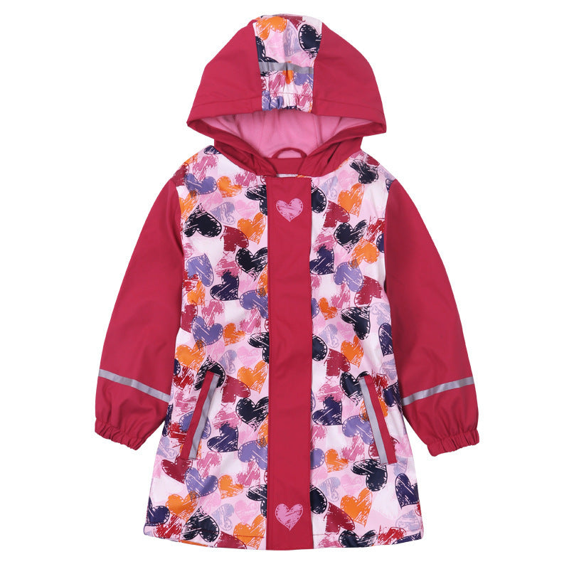 Children's PU Leather Waterproof Raincoat