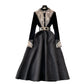 Robe brodée à la machine de style cour vintage française