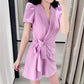 Ladies Casual Suit Style Solid Color Jumpsuit