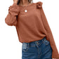 Dot Jacquard Long-sleeved Round Neck Pullover Shirt