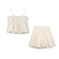 Embroidered Strap Top And Shorts