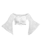 One Word Neck Short Lace Top Women Loose