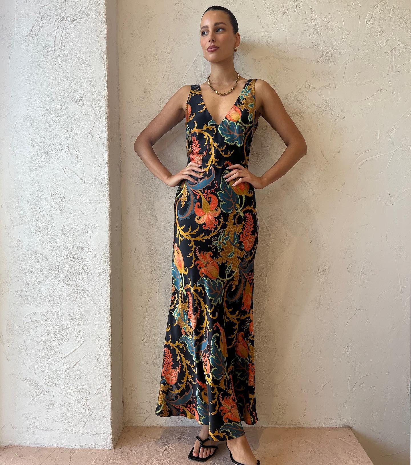 Robe longue imprimée sexy à la mode