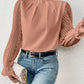 Women's Half-turtleneck Stitching Wavy Chiffon Long-sleeved Top