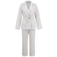 Fashion Striped Lapel Two-piece Suit Suit Drawstring Coat Trousers