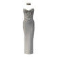New Solid Color Refined Rhinestone Tube Top Bandage One-piece Dress