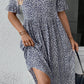 Round Neck Short Sleeve Printed Floral Dress Women