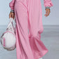 Sporty Style Boat Neck Long Sleeved Top And Wide Leg Pants Set
