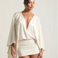 Women's Solid Color And Vneck Stitching Casual Ultra Short Allmatching Dress