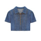 Vintage Denim Tied Shirt Women's Summer
