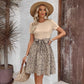 Women's Round Neck Short Sleeve Floral Mini Dress