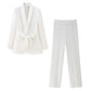 Robe de costume style français pour femme avec ceinture, petite veste, pantalon décontracté