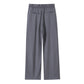 With Belt Paper Bag Type Draping Casual Trousers