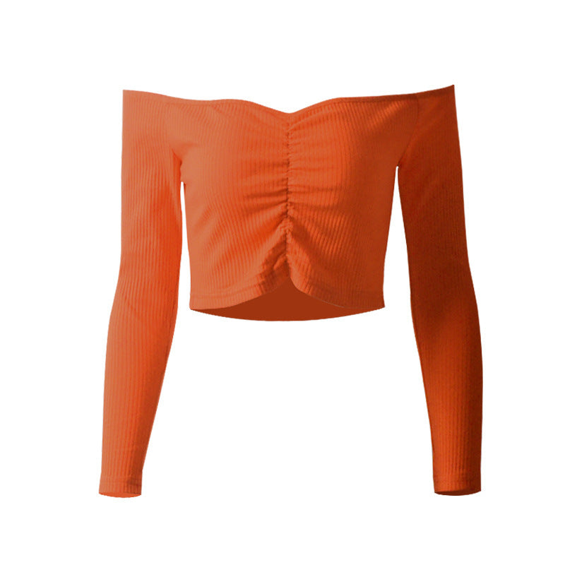 Short Shoulder Slim Cropped T-shirt