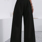 Solid Color Loose Wide Leg Elegant Pants With Pocket