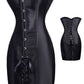 Corsets et bustiers spéciaux à taille longue, vêtements gothiques, robe corset en similicuir noir, corset gainant à pointes 