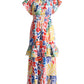 Summer Boat Neck Wooden Ear Design Short Sleeve High Waist Cake Dress