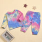 Costume deux pièces tie-dye à manches longues pour le printemps et l'automne