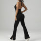 Skinny Yoga Clothes Jumpsuit Women's Casual Slightly Flared