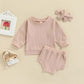 Infant Spring And Summer T-shirt Shorts Solid Color Suit